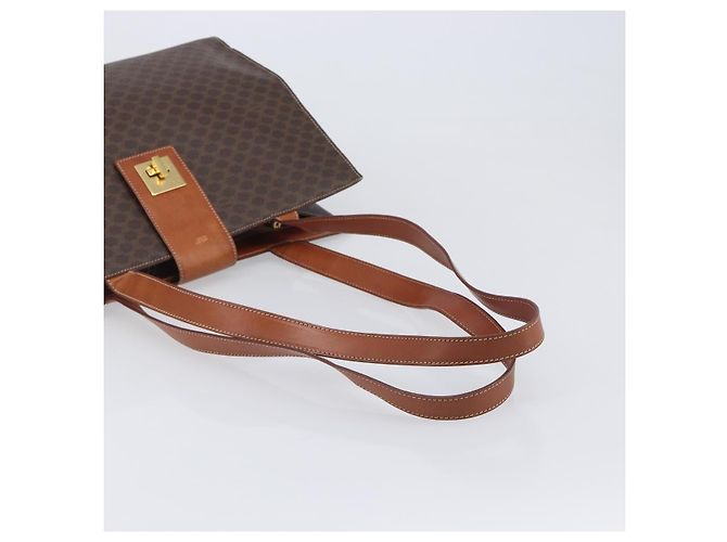 Céline CELINE Macadam Tote Bag PVC Brown Gold Tone Auth 206691 Braun - Ansicht 7