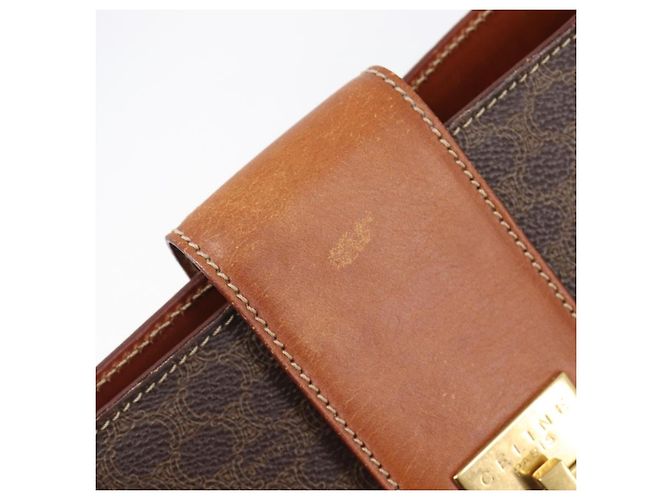 Céline CELINE Macadam Tote Bag PVC Brown Gold Tone Auth 206691 Braun - Ansicht 9