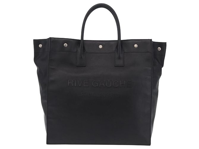 Autre Marque Saint Laurent Rive Gauche Tote Bag Leder Schwarz Silber 663970 Auth ka6437M - Ansicht 13