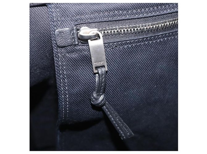 Autre Marque Saint Laurent Rive Gauche Tote Bag Leder Schwarz Silber 663970 Auth ka6437M - Ansicht 22