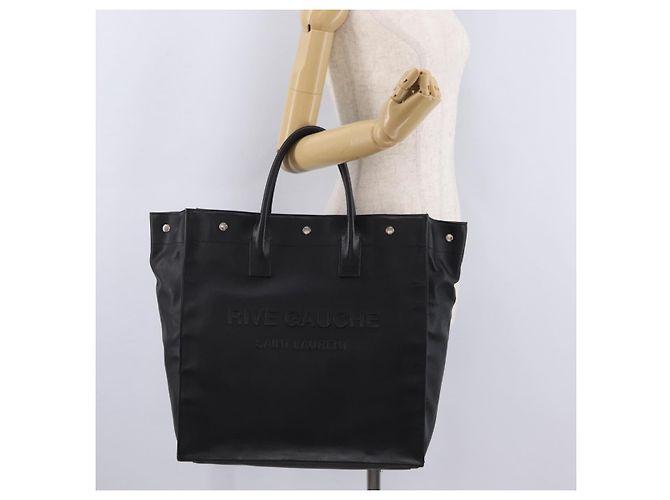 Autre Marque Saint Laurent Rive Gauche Tote Bag Leder Schwarz Silber 663970 Auth ka6437M - Ansicht 24