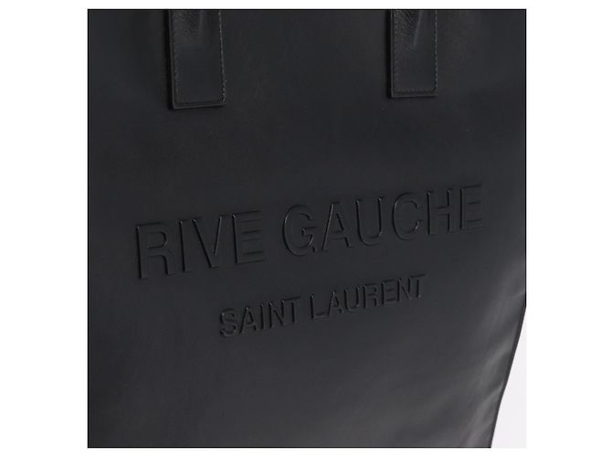 Autre Marque Saint Laurent Rive Gauche Tote Bag Leder Schwarz Silber 663970 Auth ka6437M - Ansicht 8