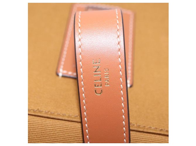 Céline CELINE Triomphe Vanity Pouch PVC Black Gold Auth 207214V Golden - view 20