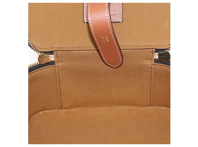 Céline CELINE Triomphe Vanity Pouch PVC Black Gold Auth 207214V Golden - view 24