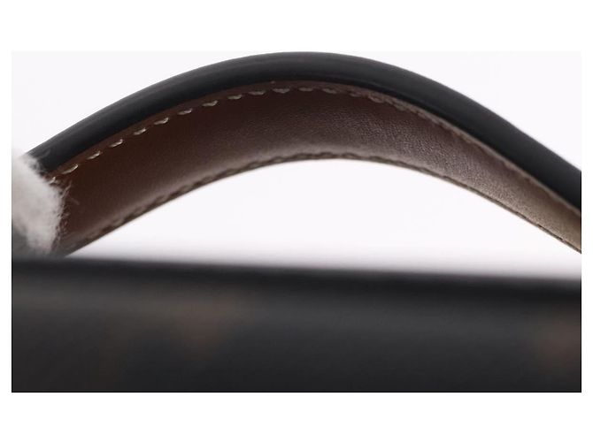 Céline CELINE Triomphe Vanity Pouch PVC Black Gold Auth 207214V Golden - view 8