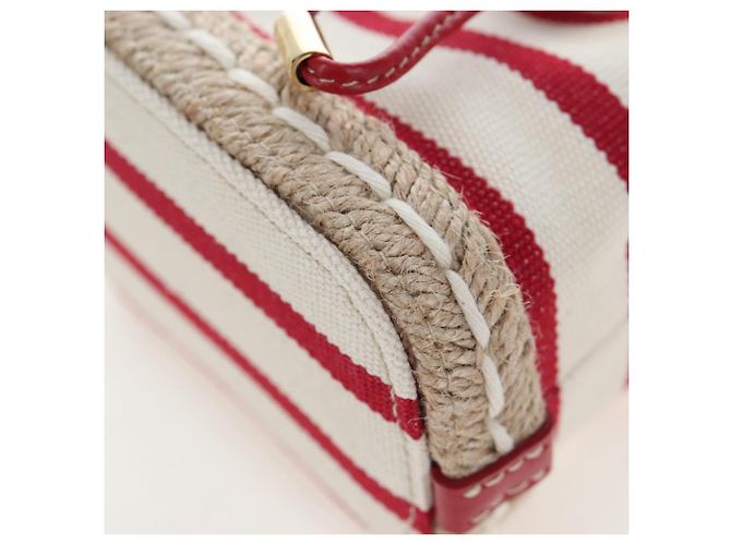 PRADA Chain Shoulder Pouch Canvas Red Gold Auth LN218M Golden - view 15