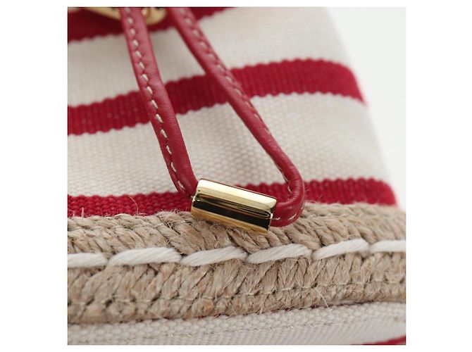 PRADA Chain Shoulder Pouch Canvas Red Gold Auth LN218M Golden - view 19