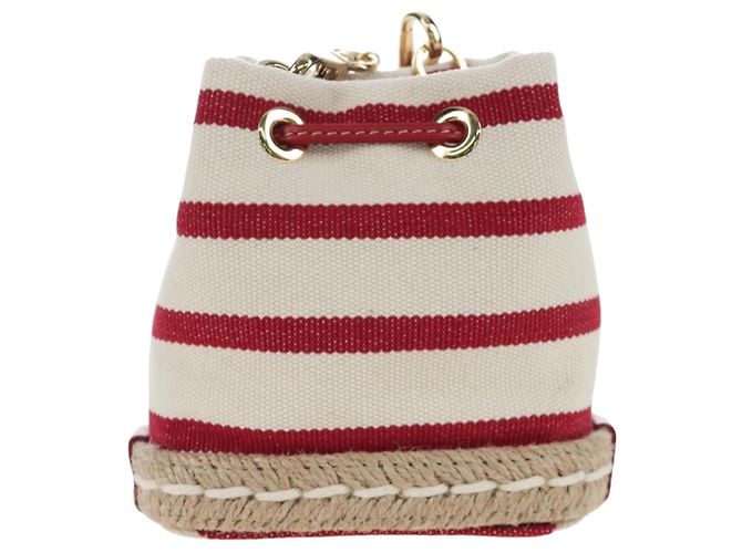 PRADA Chain Shoulder Pouch Canvas Red Gold Auth LN218M Golden - view 2