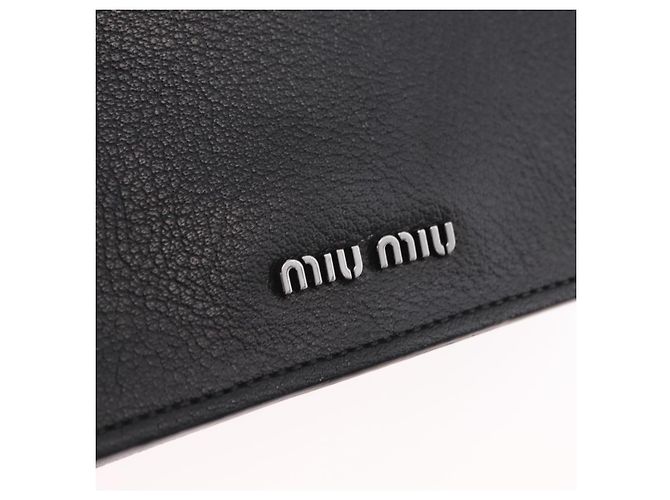 Borsa a tracolla Miu Miu Madras in pelle nera e argento Auth BA16113A Nero - vista 19
