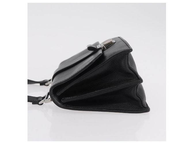 Borsa a tracolla Miu Miu Madras in pelle nera e argento Auth BA16113A Nero - vista 4