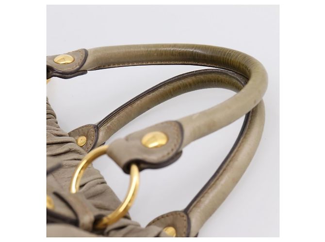 Miu Miu Handtasche Leder 2way Beige Gold Auth 167714M Golden - Ansicht 14