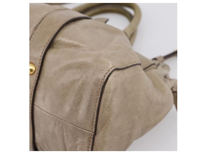 Miu Miu Handtasche Leder 2way Beige Gold Auth 167714M Golden - Ansicht 16