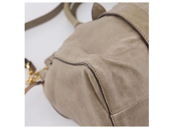 Miu Miu Handtasche Leder 2way Beige Gold Auth 167714M Golden - Ansicht 17