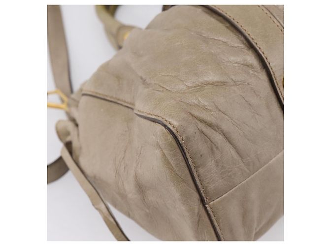 Miu Miu Handtasche Leder 2way Beige Gold Auth 167714M Golden - Ansicht 19