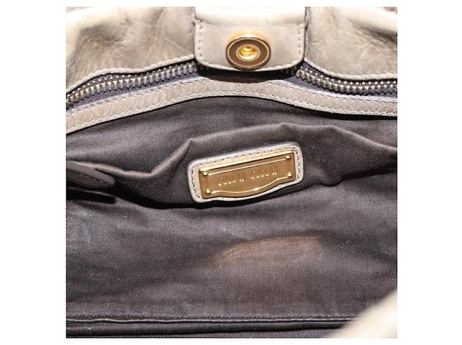 Miu Miu Handtasche Leder 2way Beige Gold Auth 167714M Golden - Ansicht 20