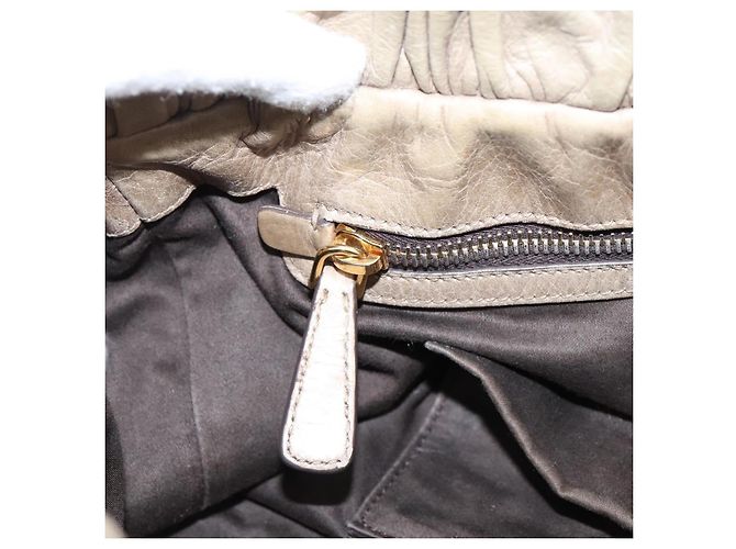 Miu Miu Handtasche Leder 2way Beige Gold Auth 167714M Golden - Ansicht 23