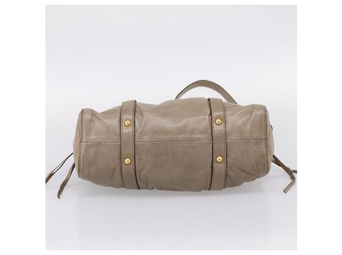 Miu Miu Handtasche Leder 2way Beige Gold Auth 167714M Golden - Ansicht 5