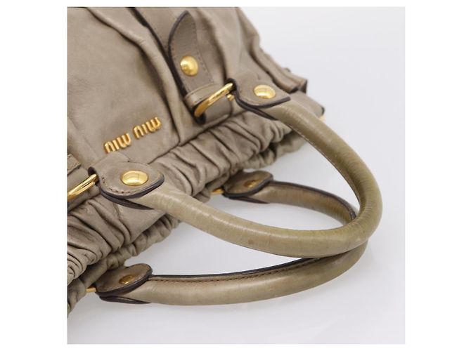 Miu Miu Handtasche Leder 2way Beige Gold Auth 167714M Golden - Ansicht 7
