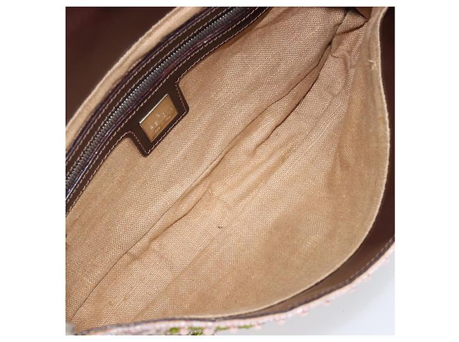 Borsa a tracolla FENDI Mamma Baguette perline Pink Silver Auth 204490SM Argento Rosa - vista 10