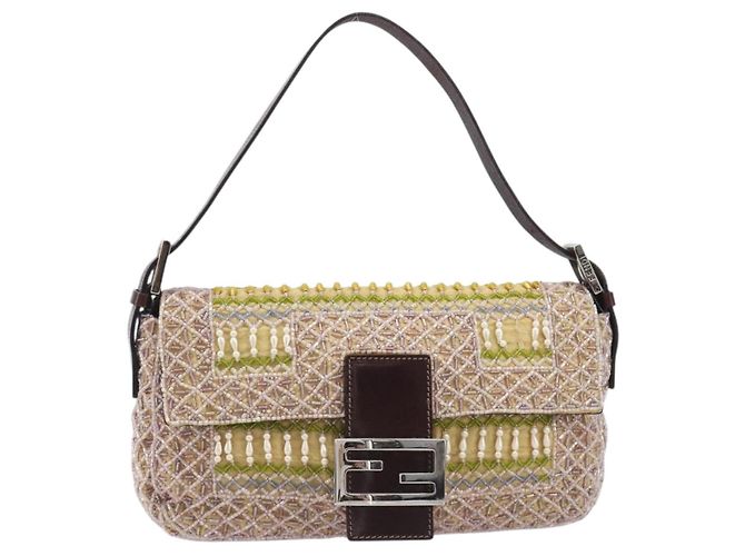 Borsa a tracolla FENDI Mamma Baguette perline Pink Silver Auth 204490SM Argento Rosa - vista 13