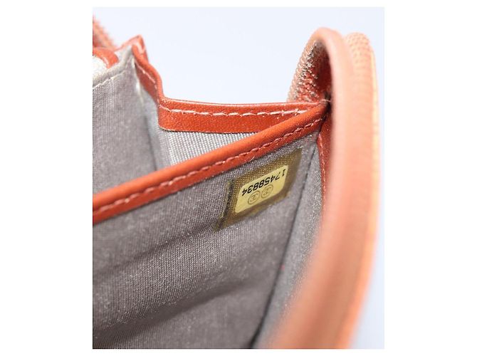Cartera CHANEL Caviar Skin Orange Silver CC Auth 207480 Plata Naranja - vista 12