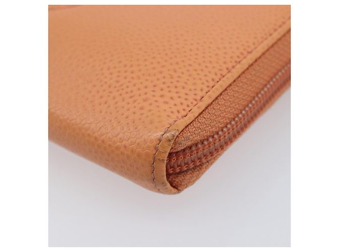 Cartera CHANEL Caviar Skin Orange Silver CC Auth 207480 Plata Naranja - vista 14