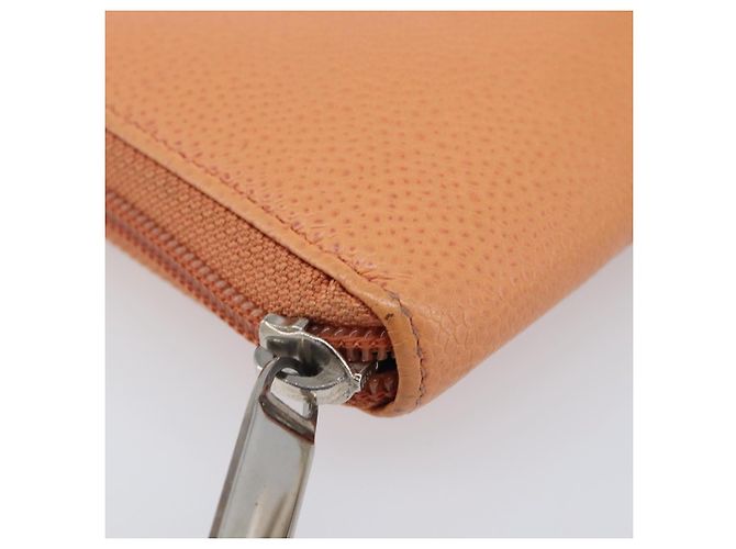 Cartera CHANEL Caviar Skin Orange Silver CC Auth 207480 Plata Naranja - vista 15
