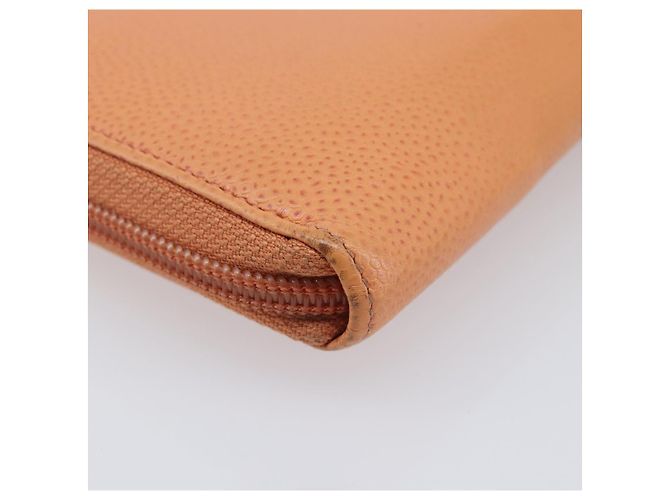 Cartera CHANEL Caviar Skin Orange Silver CC Auth 207480 Plata Naranja - vista 17