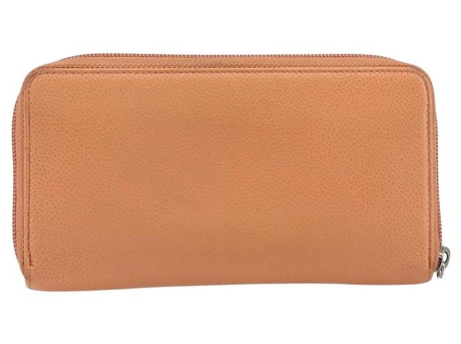 Cartera CHANEL Caviar Skin Orange Silver CC Auth 207480 Plata Naranja - vista 2