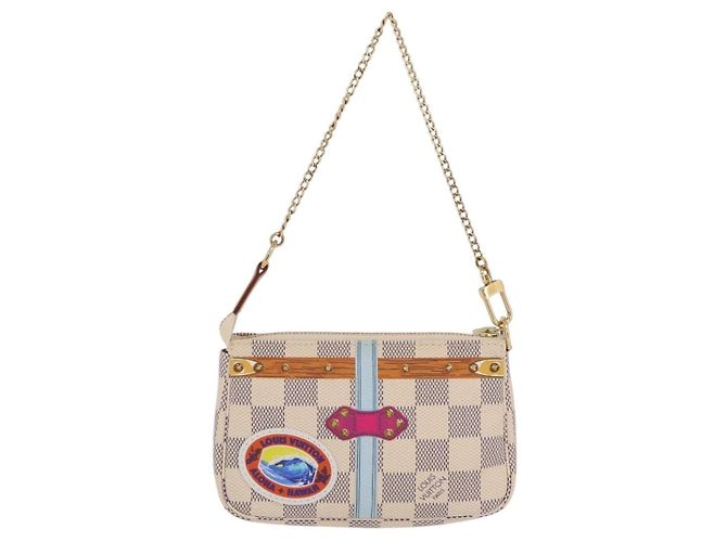 LOUIS VUITTON Damier Azur Mini Pochette Accessoires N58010 LV Auth BA16106V - vista 2