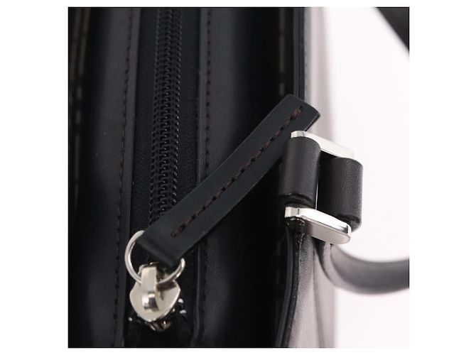 Borsa a mano BURBERRY in pelle nera argento Auth 206782A Nero - vista 10