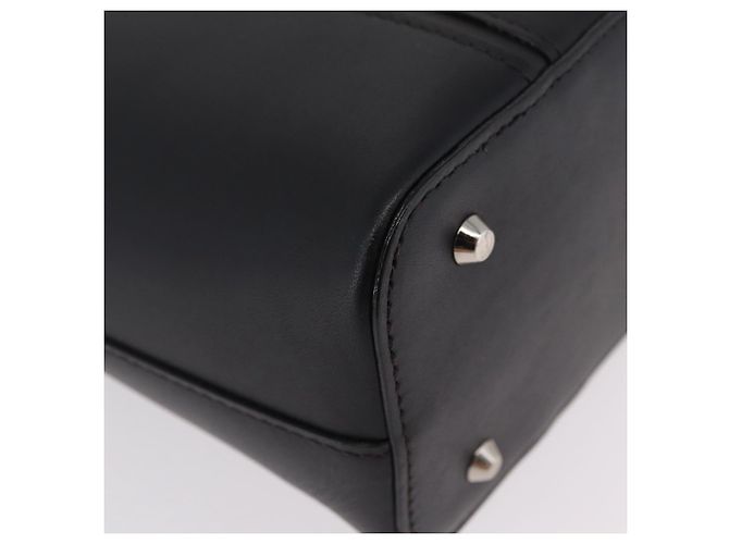 Borsa a mano BURBERRY in pelle nera argento Auth 206782A Nero - vista 15
