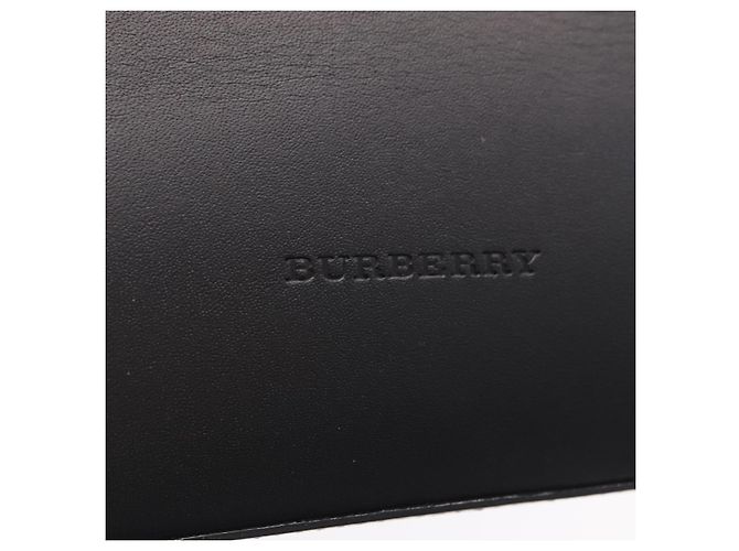 Borsa a mano BURBERRY in pelle nera argento Auth 206782A Nero - vista 17
