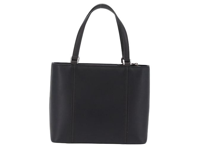 Borsa a mano BURBERRY in pelle nera argento Auth 206782A Nero - vista 2