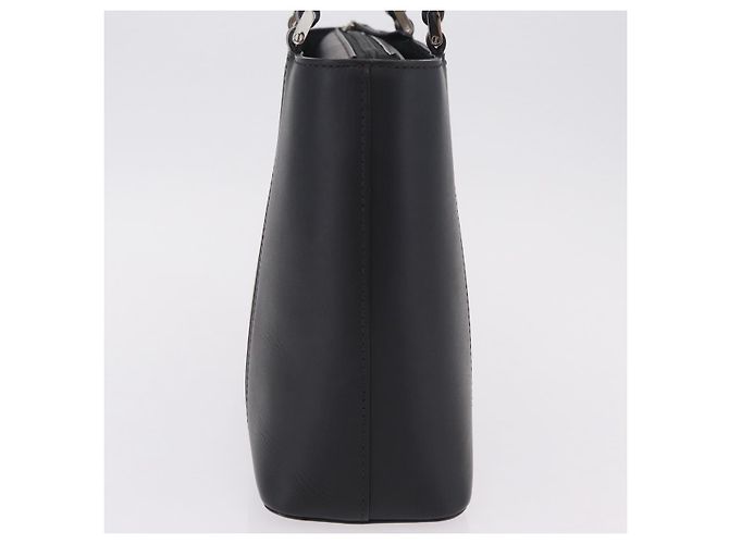 Borsa a mano BURBERRY in pelle nera argento Auth 206782A Nero - vista 3
