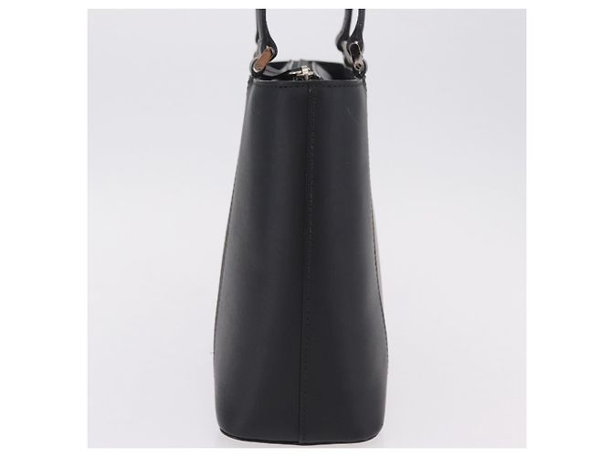 Borsa a mano BURBERRY in pelle nera argento Auth 206782A Nero - vista 4