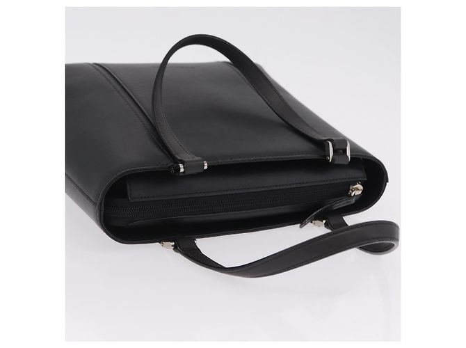 Borsa a mano BURBERRY in pelle nera argento Auth 206782A Nero - vista 6