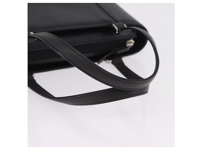 Borsa a mano BURBERRY in pelle nera argento Auth 206782A Nero - vista 7