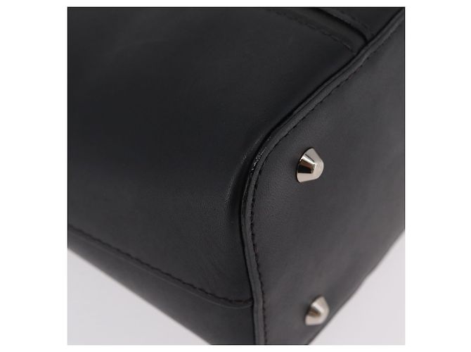 Borsa a mano BURBERRY in pelle nera argento Auth 206782A Nero - vista 9