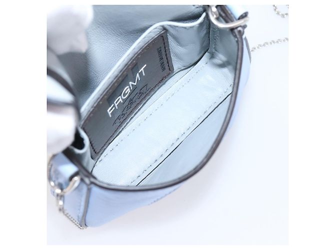 FENDI x FRGMT x POKEMON Nanobucket Chain Mini Dragon Leather Blue Auth 167751SM Argento Blu chiaro - vista 10