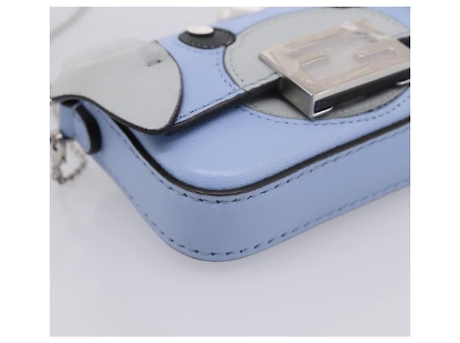 FENDI x FRGMT x POKEMON Nanobucket Chain Mini Dragon Leather Blue Auth 167751SM Argento Blu chiaro - vista 16