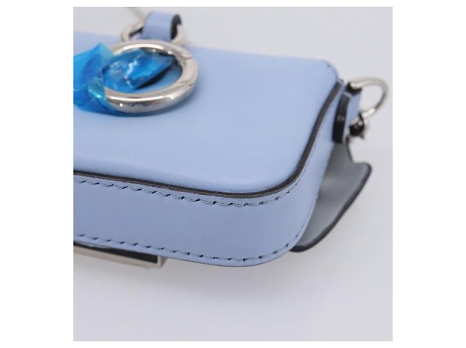 FENDI x FRGMT x POKEMON Nanobucket Chain Mini Dragon Leather Blue Auth 167751SM Argento Blu chiaro - vista 17