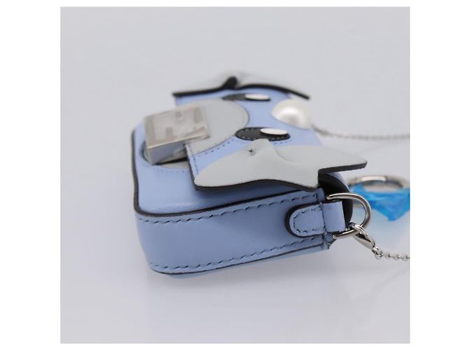 FENDI x FRGMT x POKEMON Nanobucket Chain Mini Dragon Leather Blue Auth 167751SM Argento Blu chiaro - vista 4