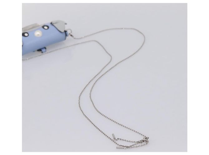FENDI x FRGMT x POKEMON Nanobucket Chain Mini Dragon Leather Blue Auth 167751SM Argento Blu chiaro - vista 7