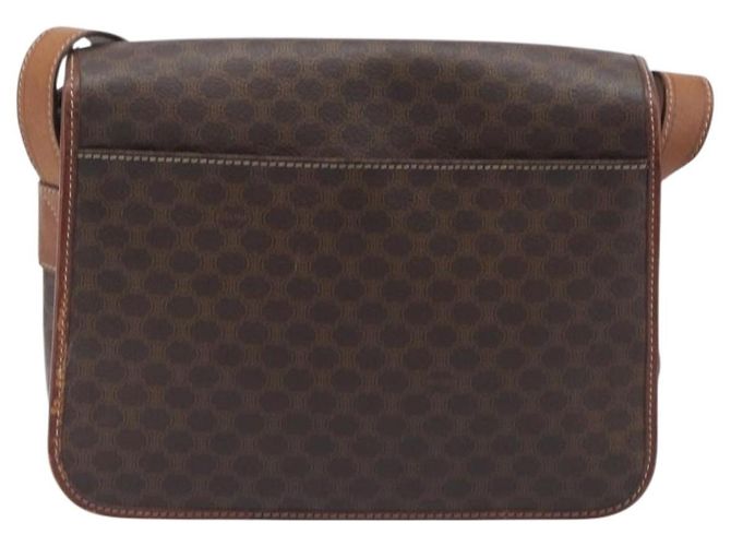Céline Bolsa de Ombro CELINE Macadam Canvas PVC Leather Brown Gold Auth 207469 Marrom Dourado - vista 2