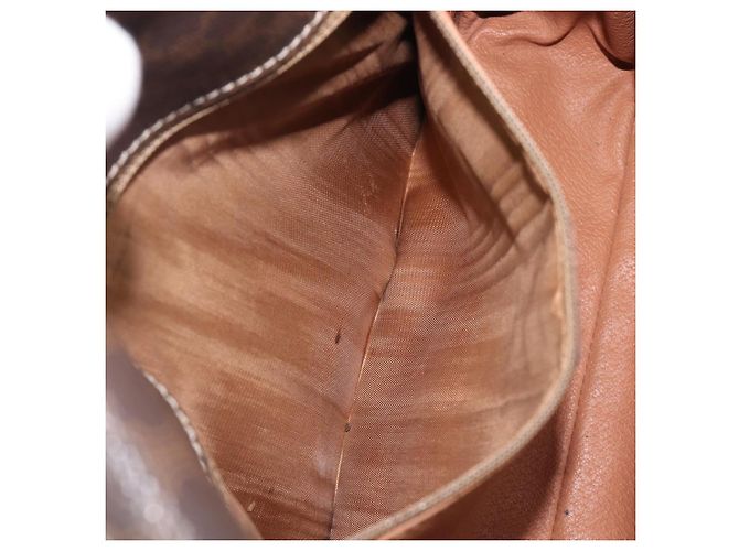 Céline Bolsa de Ombro CELINE Macadam Canvas PVC Leather Brown Gold Auth 207469 Marrom Dourado - vista 24