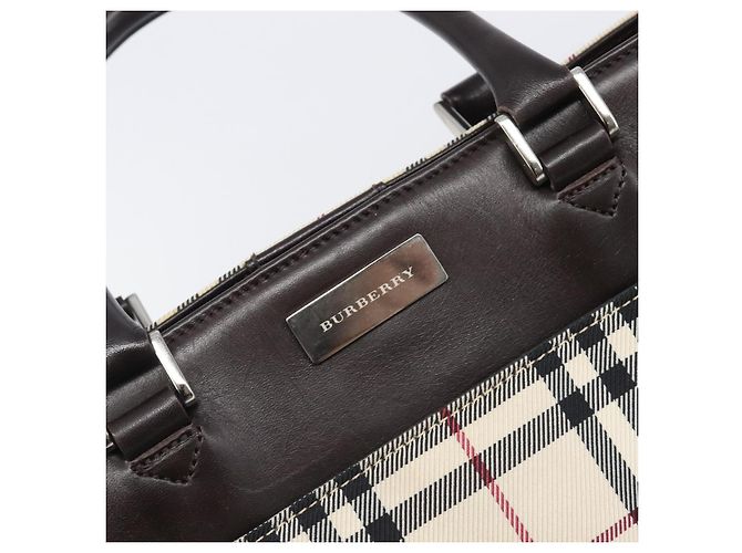 Sac à main BURBERRY Nova Check Canvas Beige Silver Auth 206837A Argenté - vue 11
