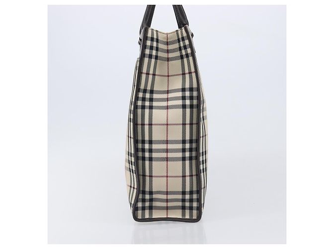 Sac à main BURBERRY Nova Check Canvas Beige Silver Auth 206837A Argenté - vue 3