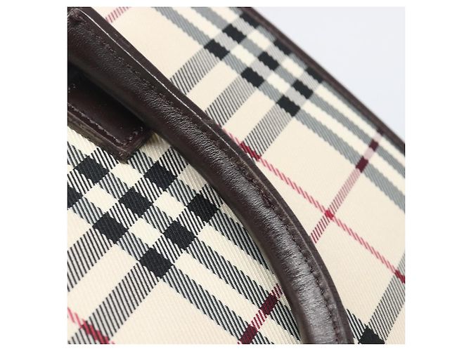 Sac à main BURBERRY Nova Check Canvas Beige Silver Auth 206837A Argenté - vue 9