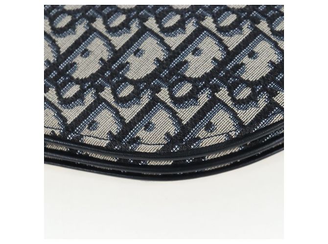 Borsa a tracolla Christian Dior Trotter Canvas Saddle Navy Gold Auth 206735V D'oro Blu navy - vista 17